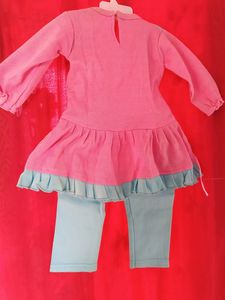 Baby Girl Dress With Sleeves Pink And Blue