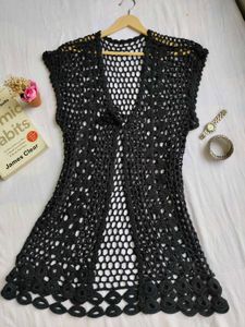 Crochet Knit Shrug with front knot