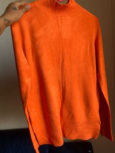 Orange Turtleneck Sweater