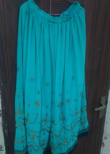 Teal &amp; Gold Embellished Salwar Kameez
