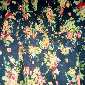 Floral Print Smocked Waist Top