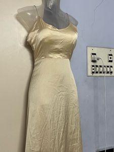 Champagne Satin Slip Dress