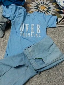 Women Jeans Tshirt Set
