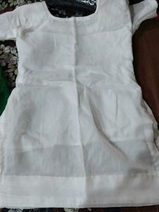 White Kurti with Mirror Work