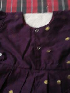 Purple Silk Cotton Frock