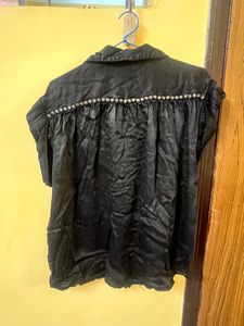 Vintage Studded Satin Pant Set