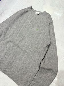 Lacoste Grey Cable Knit Sweater