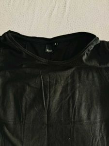 Black Long Side Slit Top
