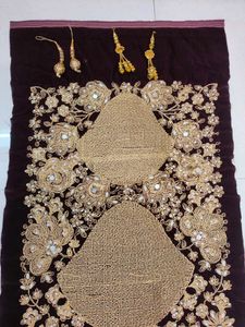 Maroon Velvet Lehenga Choli Dupatta