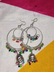 Colorful Jhumka Hoop Earrings