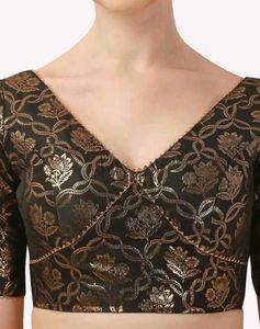 Elegant Black Brocade Blouse