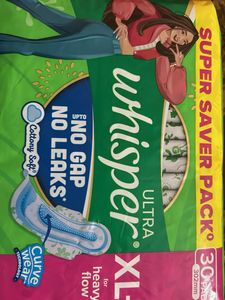 Whisper Ultra XL+ Pads - 30 Count