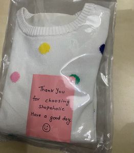 Kids White Polka Dots Sweater(LOWEST PRICE)