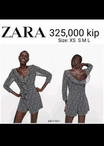 ZARA Floral Poppy Ruffle Jumpsuit Romper Shorts