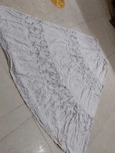 White Embroidered Maxi Skirt