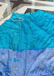 Blue "Gopi" Skirt with FREE Tie-Dye Dupatta!