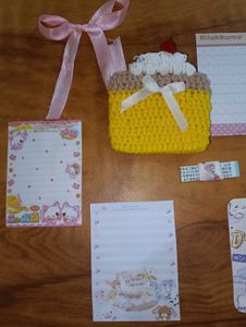 Crochet Pudding Coin Purse + Memo Card Combo 🍮☘️