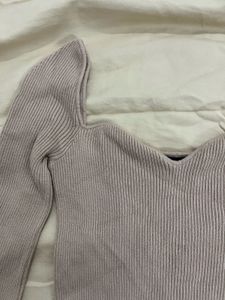 Shein Ribbed Knit Long Sleeve Top
