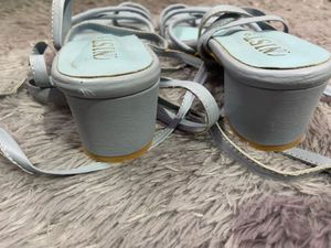 Blue Ankle Wrap Heels