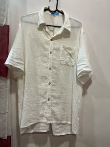 White Oversized Linen Shirt