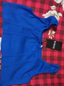 Blue Shein Bra Top
