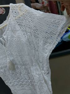 Bell SLEEVES CROCHET CREAM TOP