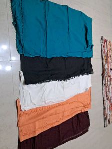 Colorful 5 pcs Pure Cotton Dupatta Set