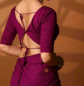 Cotton Silk Padded Drawstring Blouse