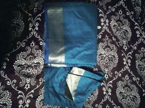 Blue Colour Fancy Pattu Saree