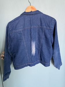 Dark blue Denim Jacket with Patch work for women