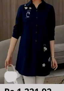 Floral Embroidered Navy Tunic