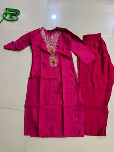 Elegant Pink Embroidered Kurta