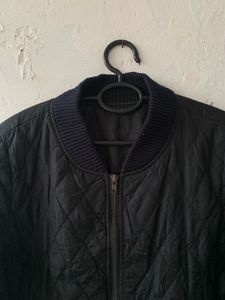Quilted Black Bomber Jacket