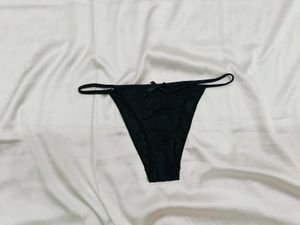 Black Bow Detail Thong Panty