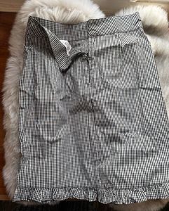 Gingham Ruffle Mini Skirt