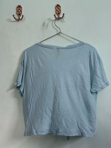 H&amp;M Tie Knot Blue Cotton Tshirt