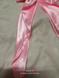 Creamy Baby Pink Satin Bow