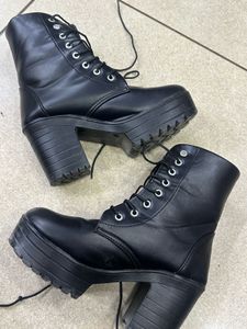 Black Platform Heel Boots