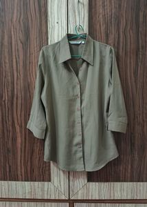 Olive Green Button-Up Shirt
