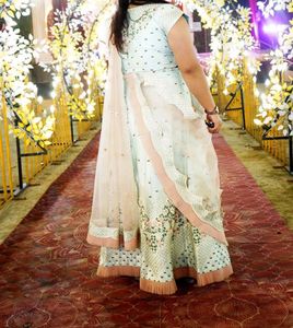 Light Blue Embroidered Lehenga Set