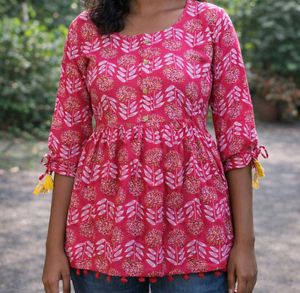 Pink Printed Top ethnic