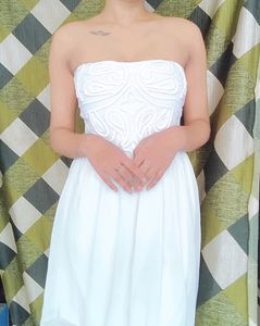 White Strapless Mini Dress
