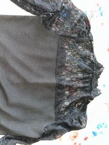 Black Lace Detail Dress