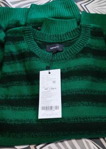 Striped Green Sweater (Plus Size)