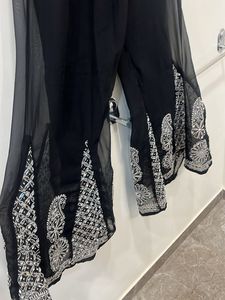 Black Chikankari Mirror Bell Bottoms