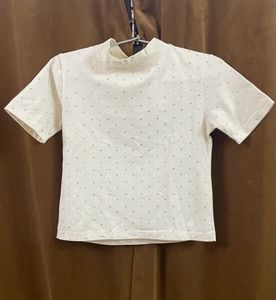 Elegant Fitted High Neck Crop Top