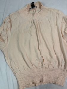 Cream High Neck Top