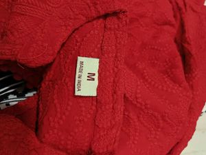 Red Chikankari Kurta