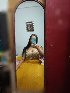 Yellow Sequin Lehenga Choli