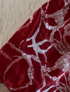 Red Abstract Print Mini Slip Dress
